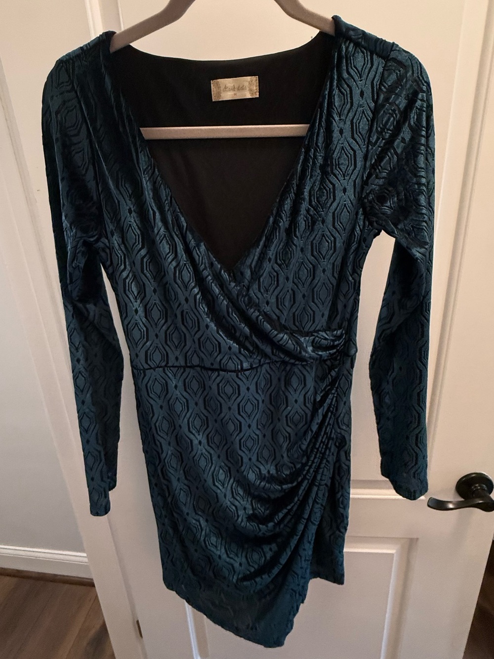 Altar'd State Teal Long Sleeve Wrap Dress
